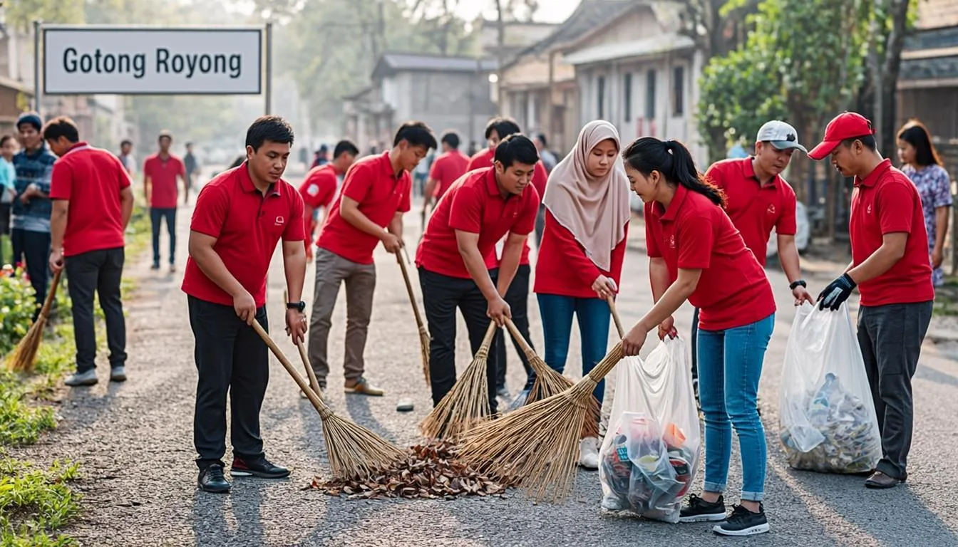 Gotong Royong Kebersihan Lingkungan Bersama Warga